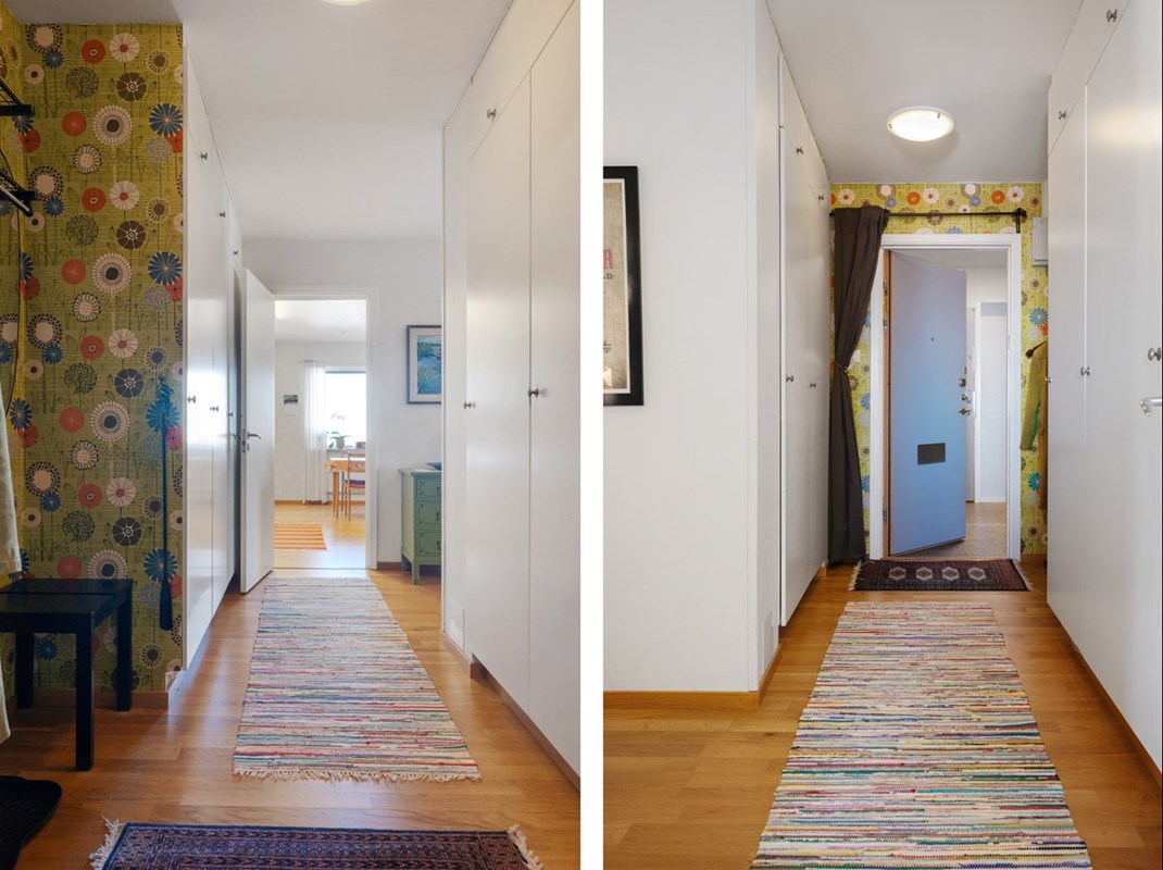 Den fina ekparketten är genomgående