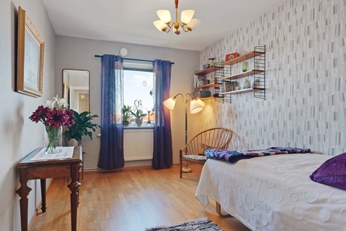 Båda sovrummen har gott om plats för dubbelsäng
