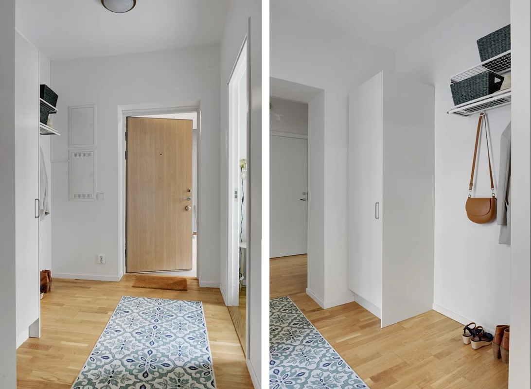 Stilrena ytskikt, vackra golv och ljust tonade väggar