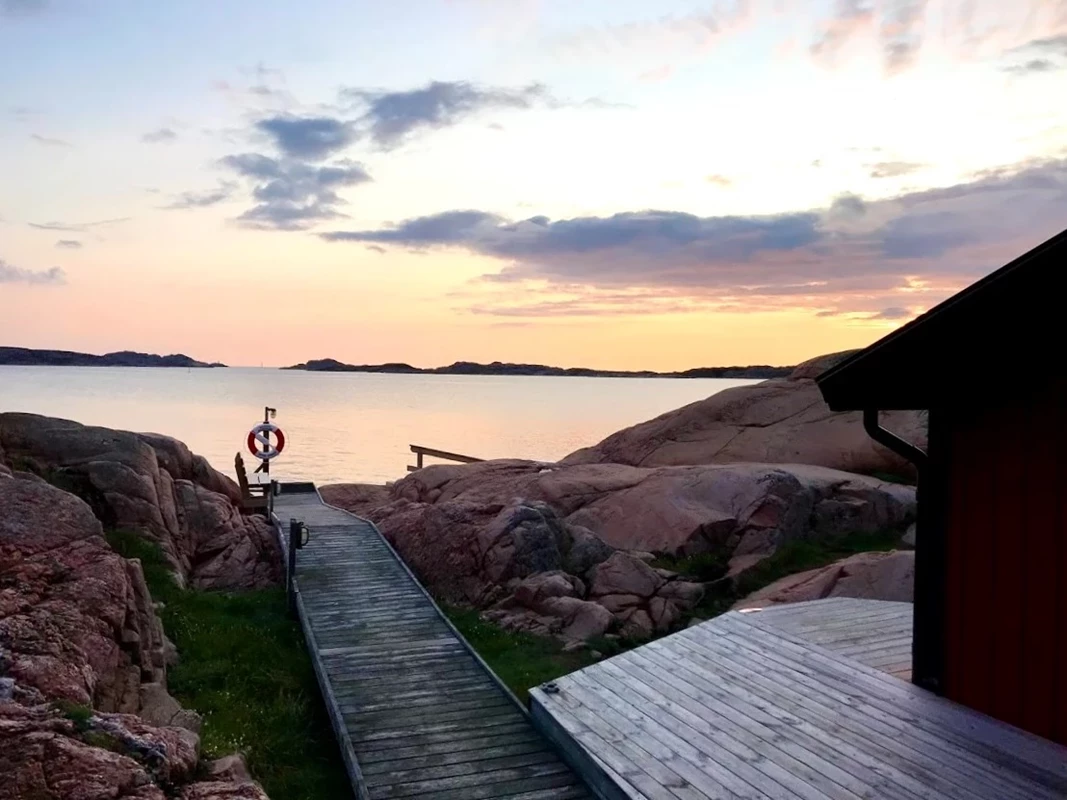 Ett dopp i solnedgång