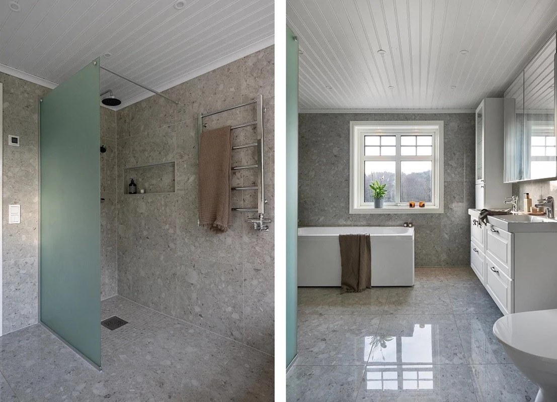 Lyxigt badrum, entréplan