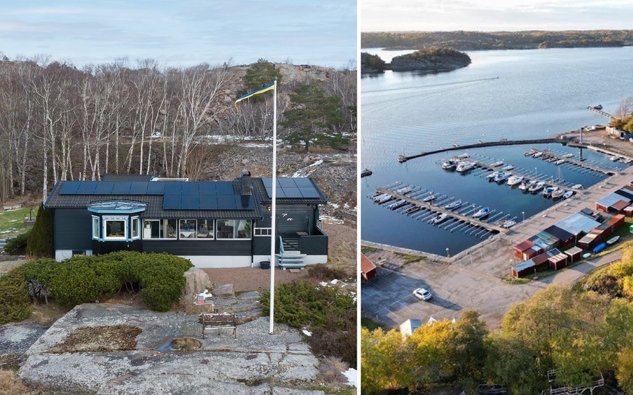 Med hav och bad nedanför