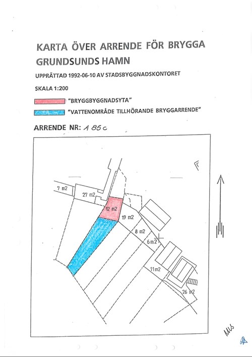 Karta över vattenrätt och brygga