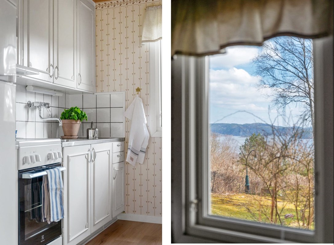 Fin utsikt från gulligt kök