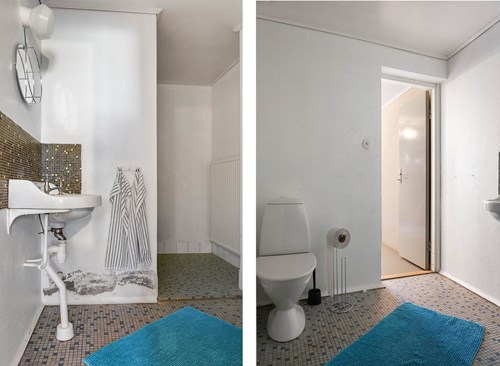 Äldre badrum i källarplan